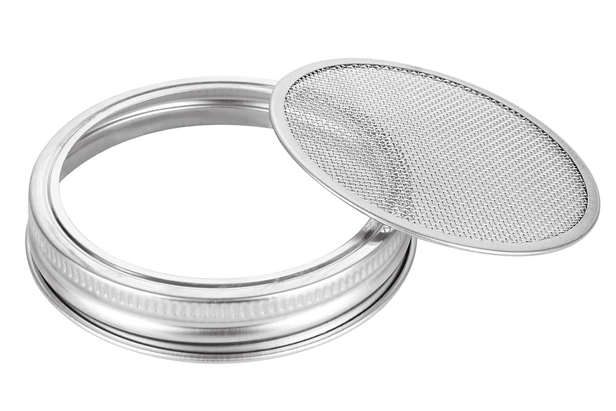 Stainless Steel Sprouting Lid with Mesh Filter for 32 oz Wide Mouth Mason Jars
