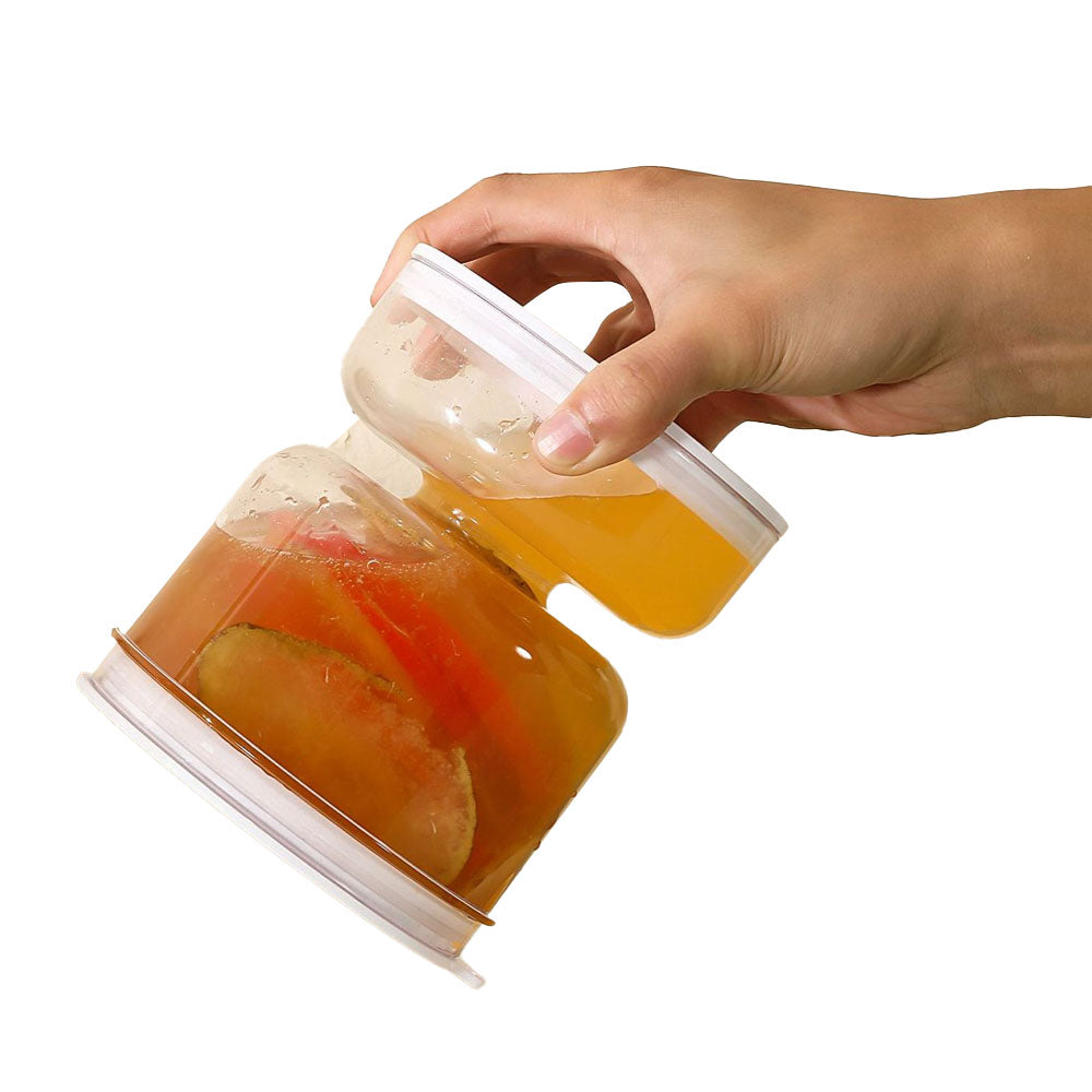 Pickles Jar with Strainer Flip with Airtight Lids and Forks