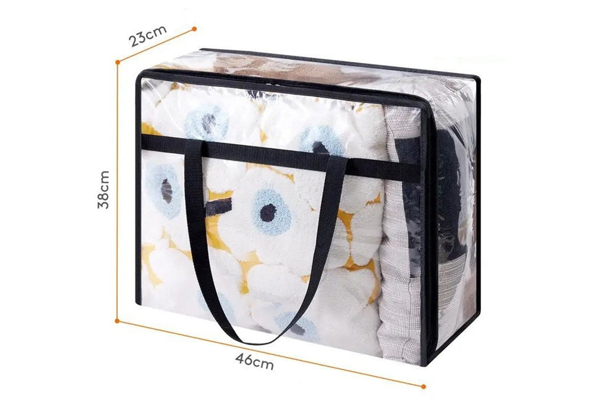 3 Pack Thick Clear Storage Bags with Zipper for Clothes Bedding