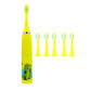 Cute Cartoon Electric Soft Toothbrush with 6 Replacement Electronic Toothbrush Heads