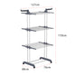 4-Tier Clothes Drying Airer Foldable Stainless Steel Movable Drying Rack