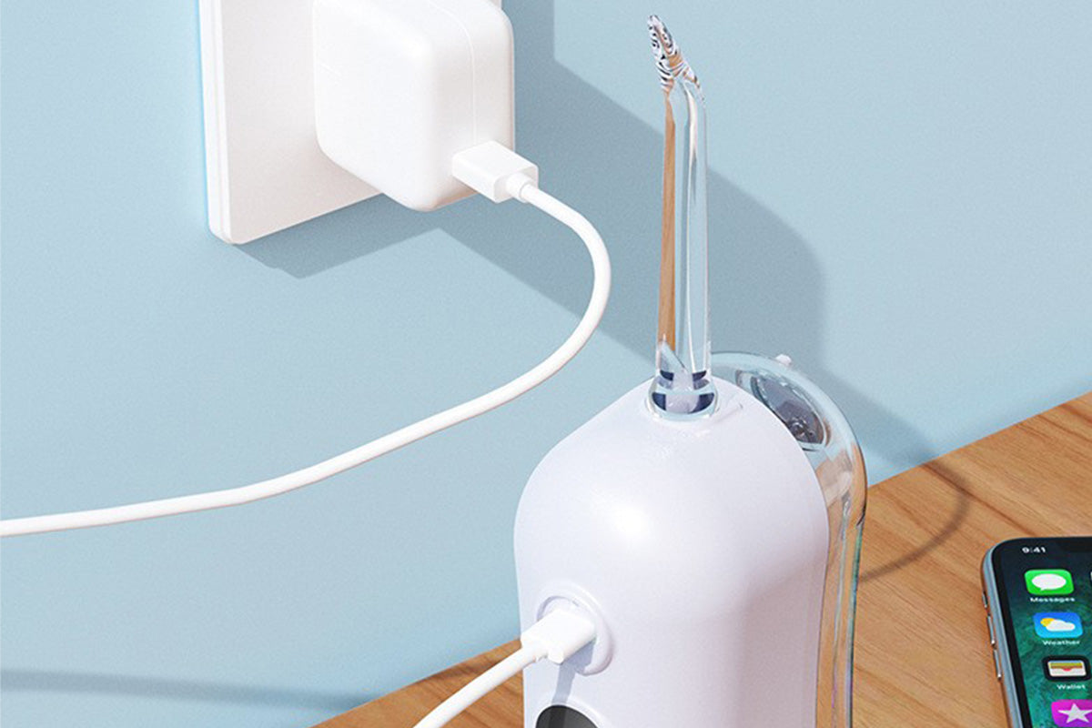 Cordless Water Dental Flosser For Teeth Electric Teeth Cleaner With 4 Replaceable Jet Tips