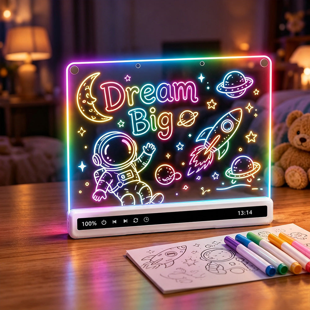 Rechargeable LED Drawing Board with 8 Colors 10 Modes for Boys Girls