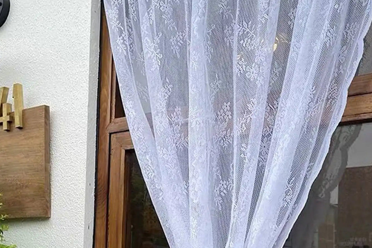 Vintage Lace Sheer Curtains Flowers And Branch Voile Curtains For Living Room Garden