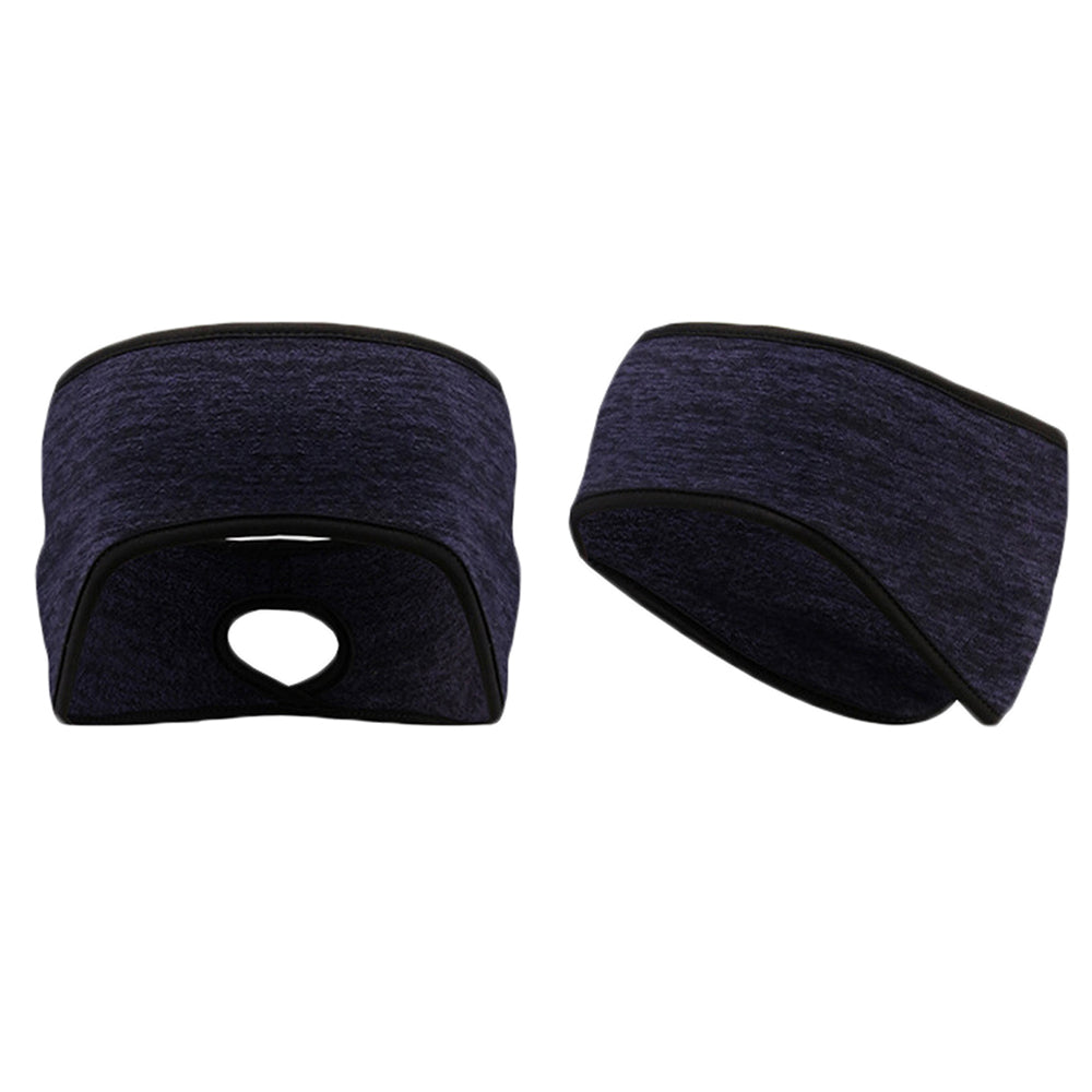 Two Fleece Ear Warmer Headbands with Ponytail Hole-Style 1
