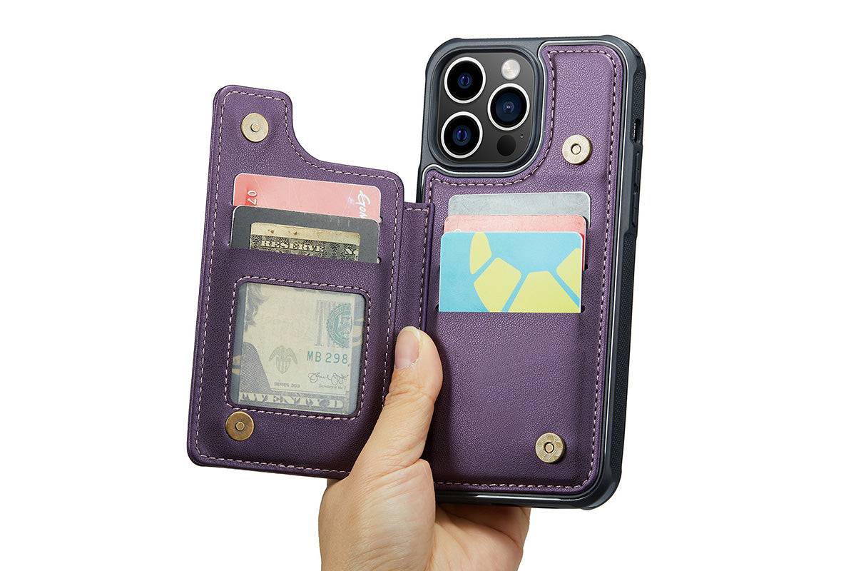 Wallet Case for iPhone 16 Pro Max iPhone16Pro Max 16Pro with Card Holder and RFID Blocking-Purple