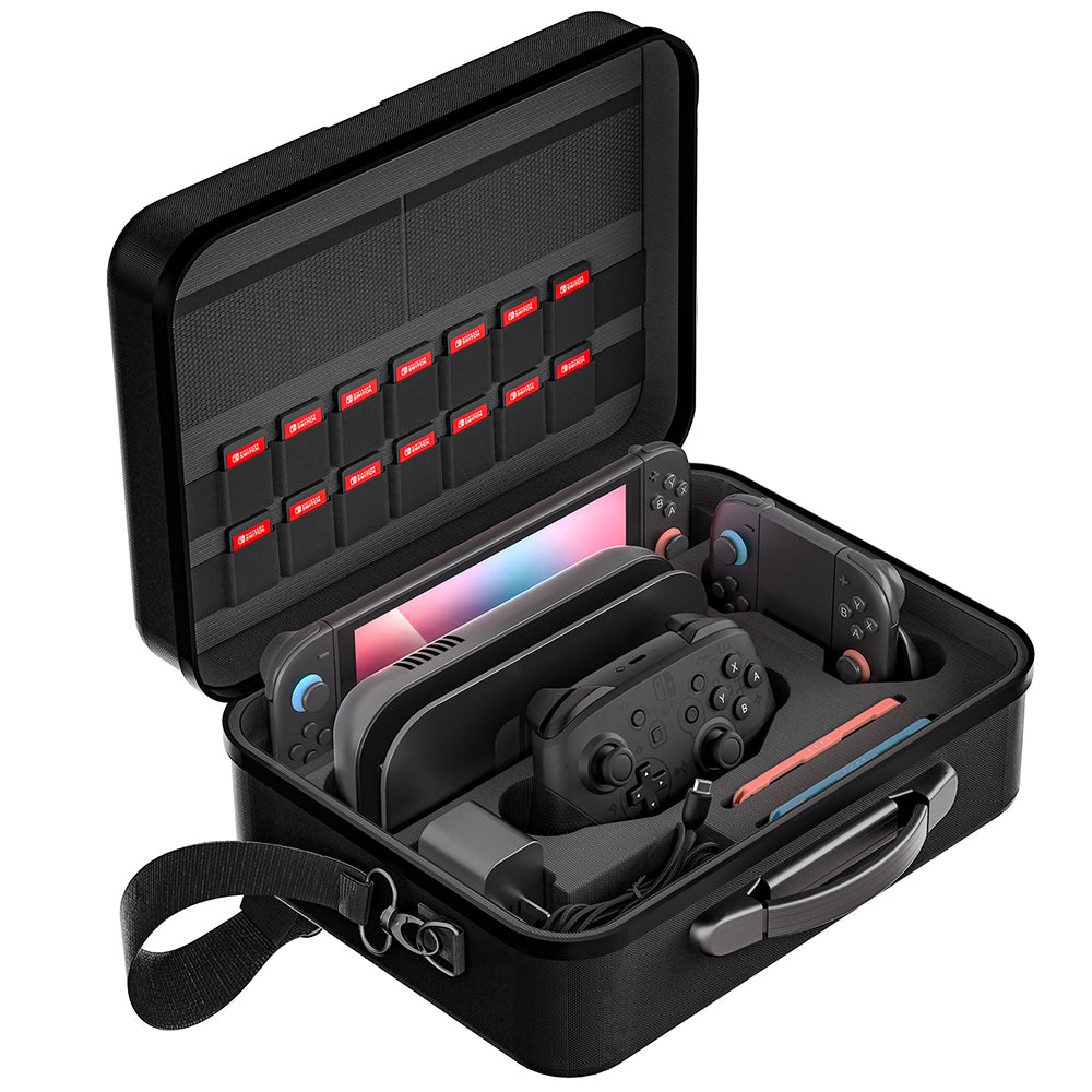 Deluxe Travel Carrying Case for Nintendo Switch 2 with Shoulder Strap and 14 Game Card Slots