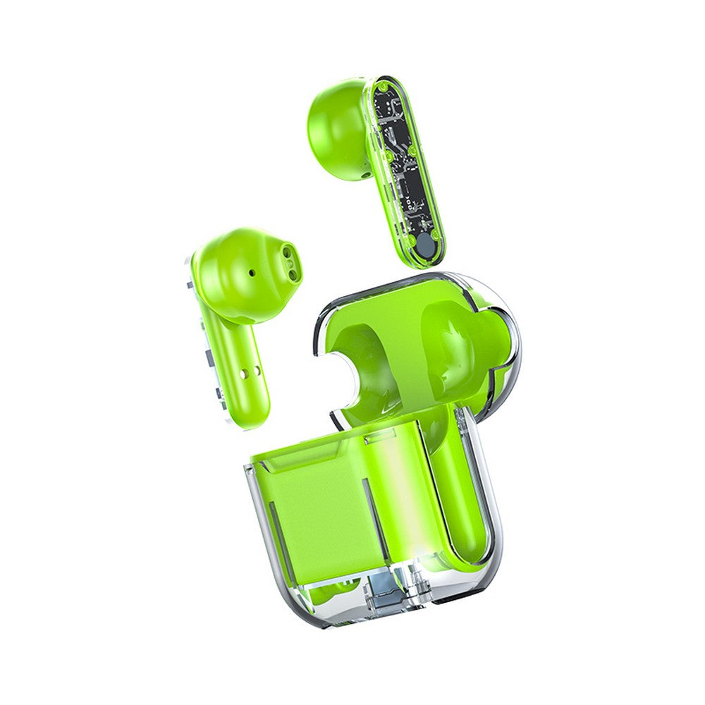 TWS 5.3 Bluetooth HD Sound Auriculares Transparent Cute Half-in-Ear Headphones with Mic