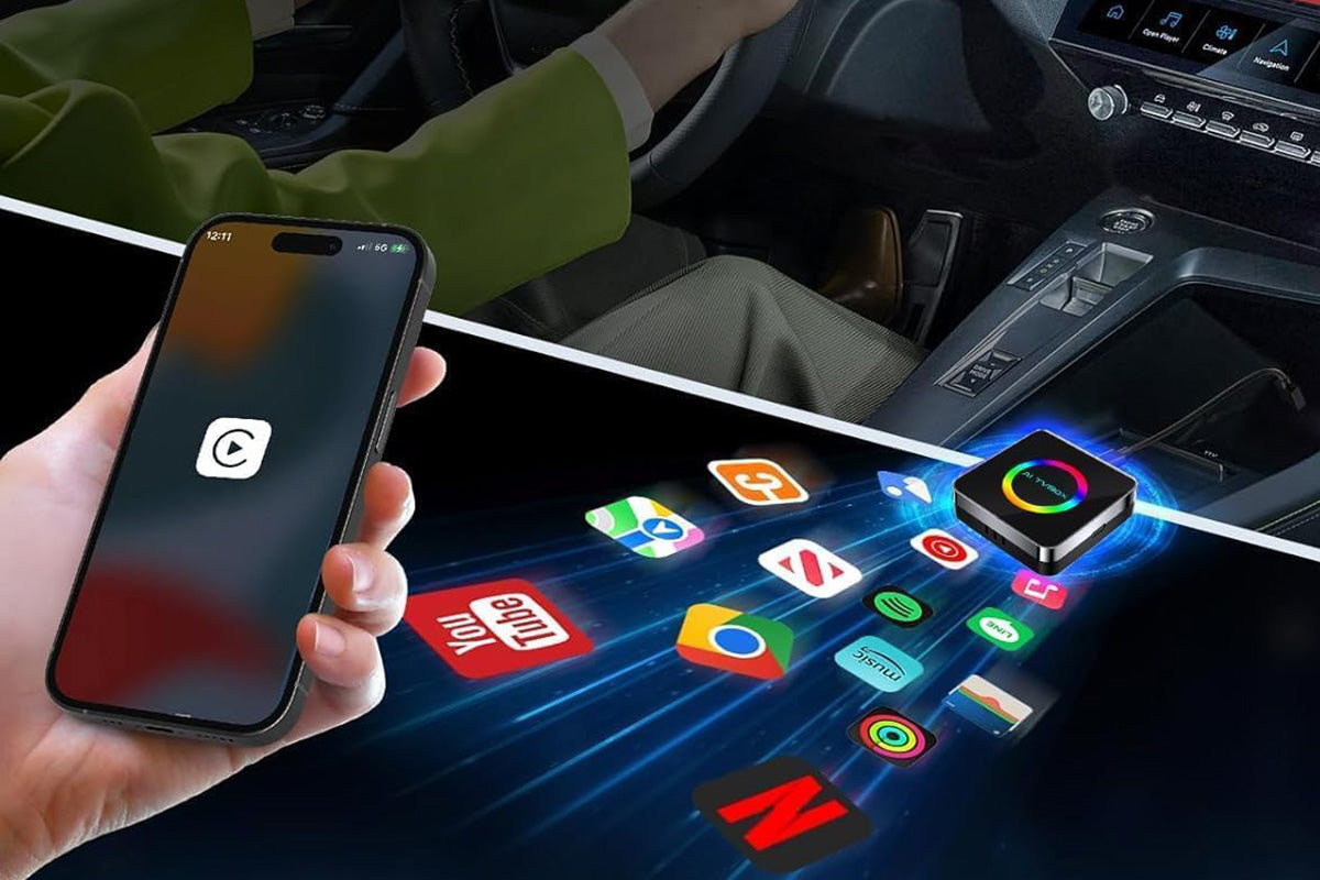 Android 13 Box Wireless CarPlay Android Auto Adapter for Factory Headunits