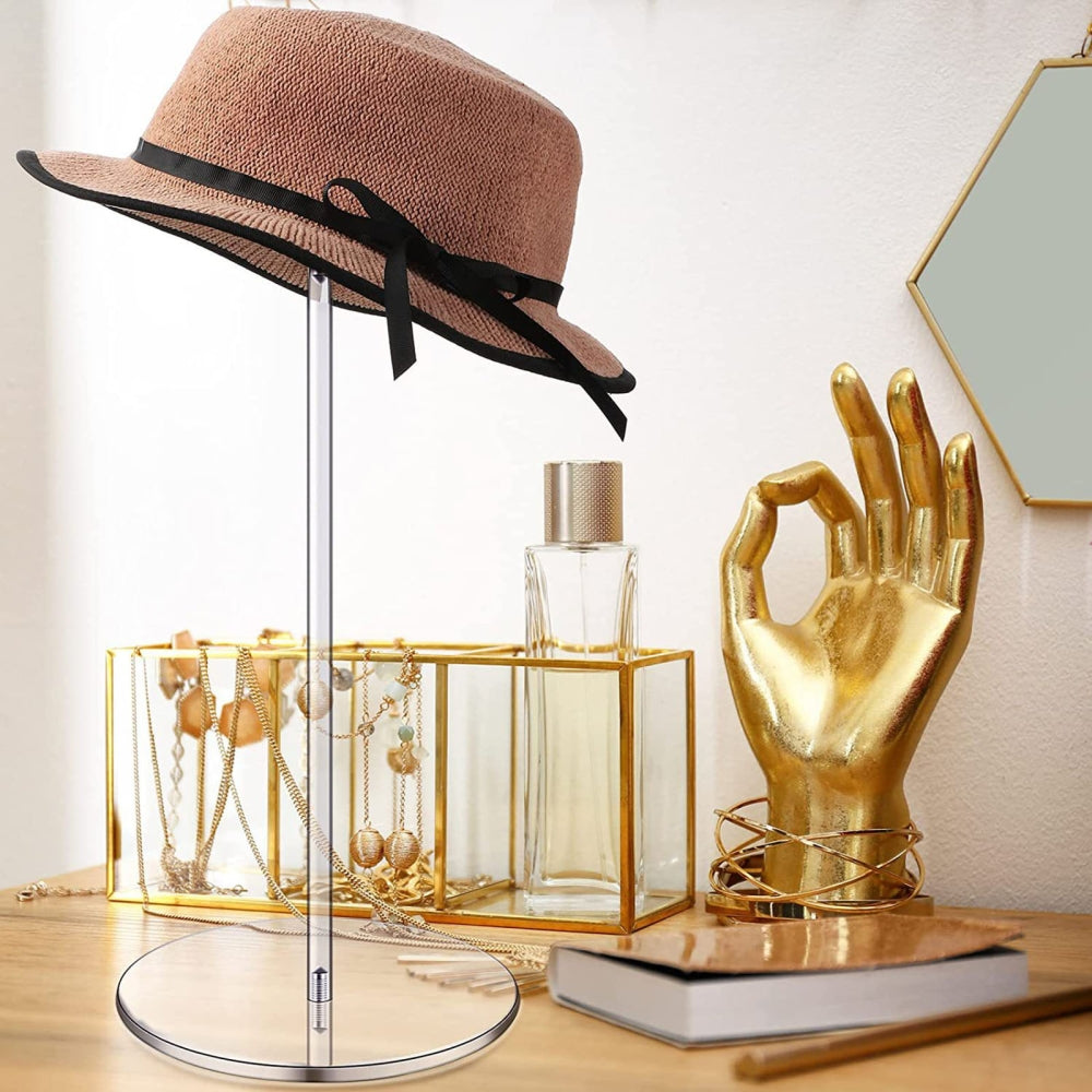 Clear Acrylic Hat Stand Display Rack for Wig Helmet