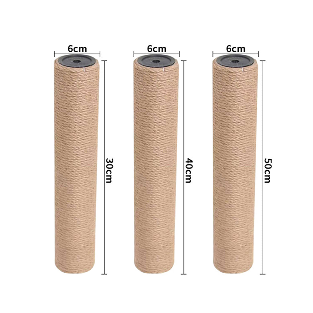 Sisal Rope Cat Tree Scratch Post Cat Scratching Pole Replacement 30 40 50cm