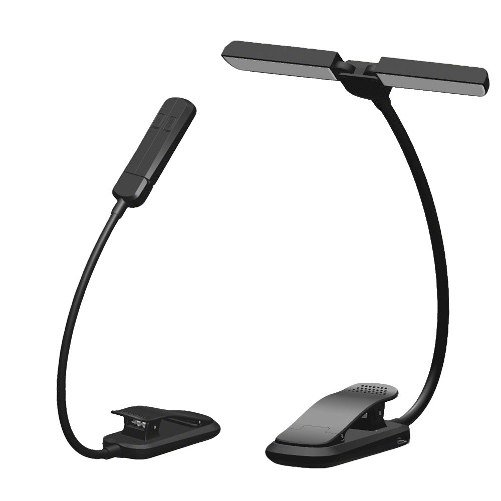 Dual Head Foldable LED Reading Clip Light with Adjustable Brightness