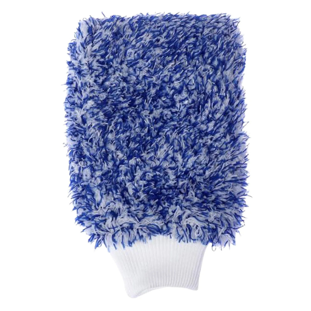 2PC Microfibre Wash Mitt Car Detailing High Density Long Pile Scratch Free Mitt with Elastic Cuff