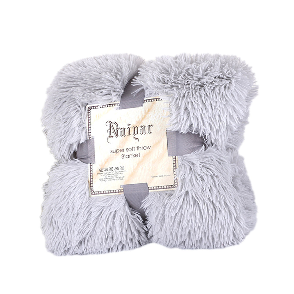 Solid Double-Sided Fuzzy Shaggy Blanket