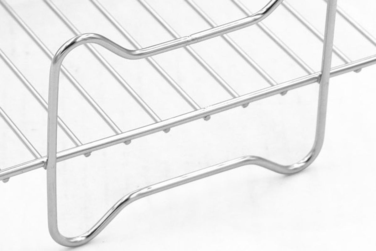 2PCS Square Air Fryer Rack Stackable Multi-Layer Stainless Steel Air Fryer Stand