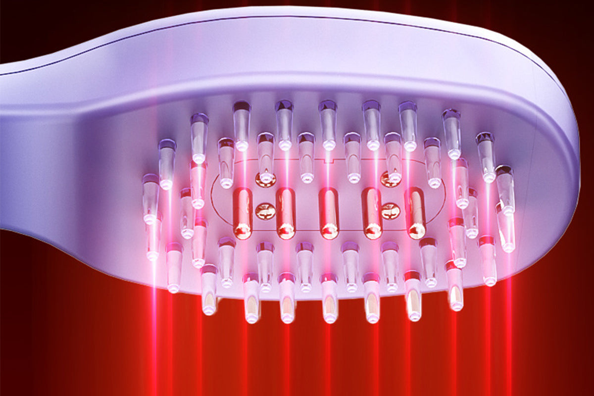 Scalp Massage Comb with Red and Blue Light