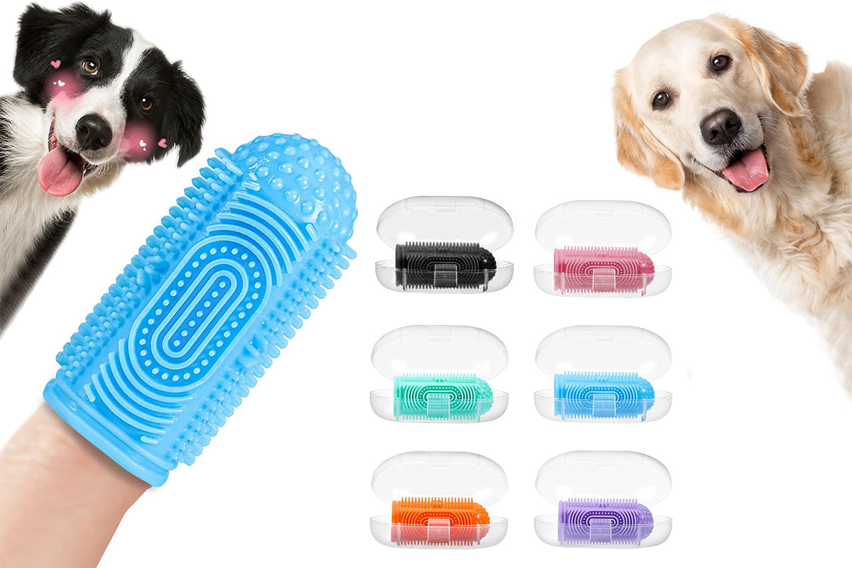 6PCS Dog Toothbrush Finger Toothbrush Dogs Tooth Brushing Kit For Dental Care