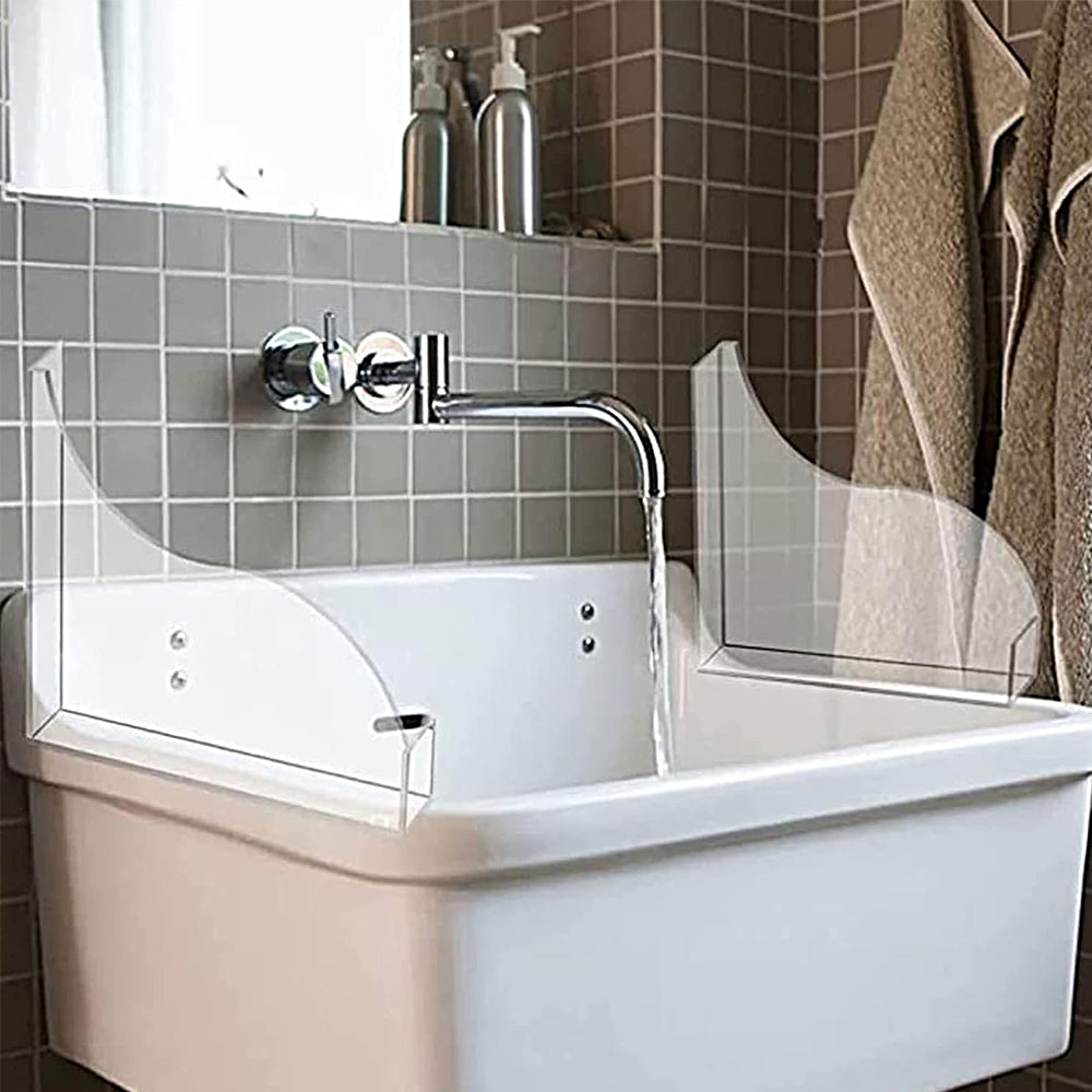 2Pcs Bathtub Splash Guards with Adhesive