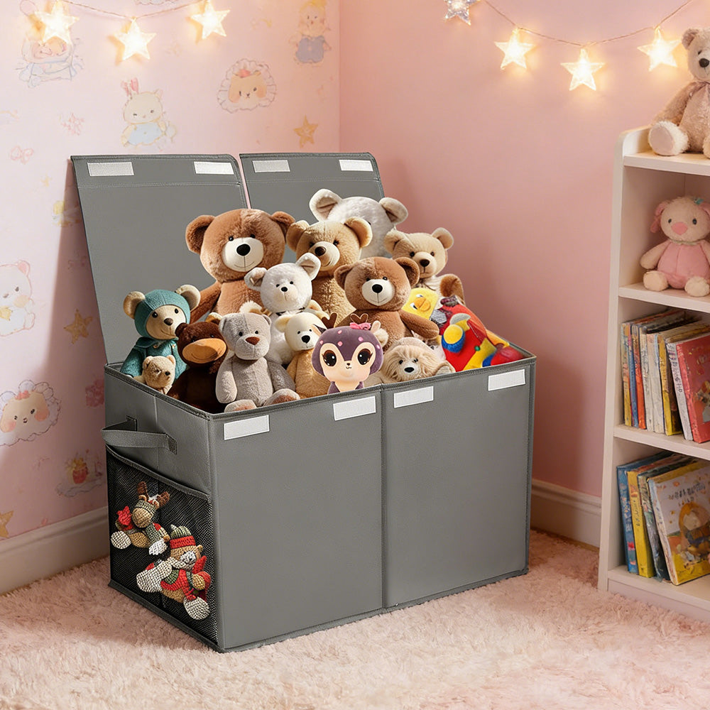 Foldable Toy Storage Organizer Box with Lid and Dividers