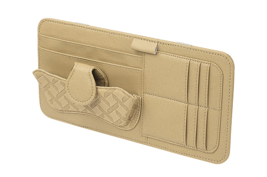 Car Sun Visor Organizer with Card Slots Sunglasses Holder Auto Interior Accessories Storage Holder with Tickets Slots