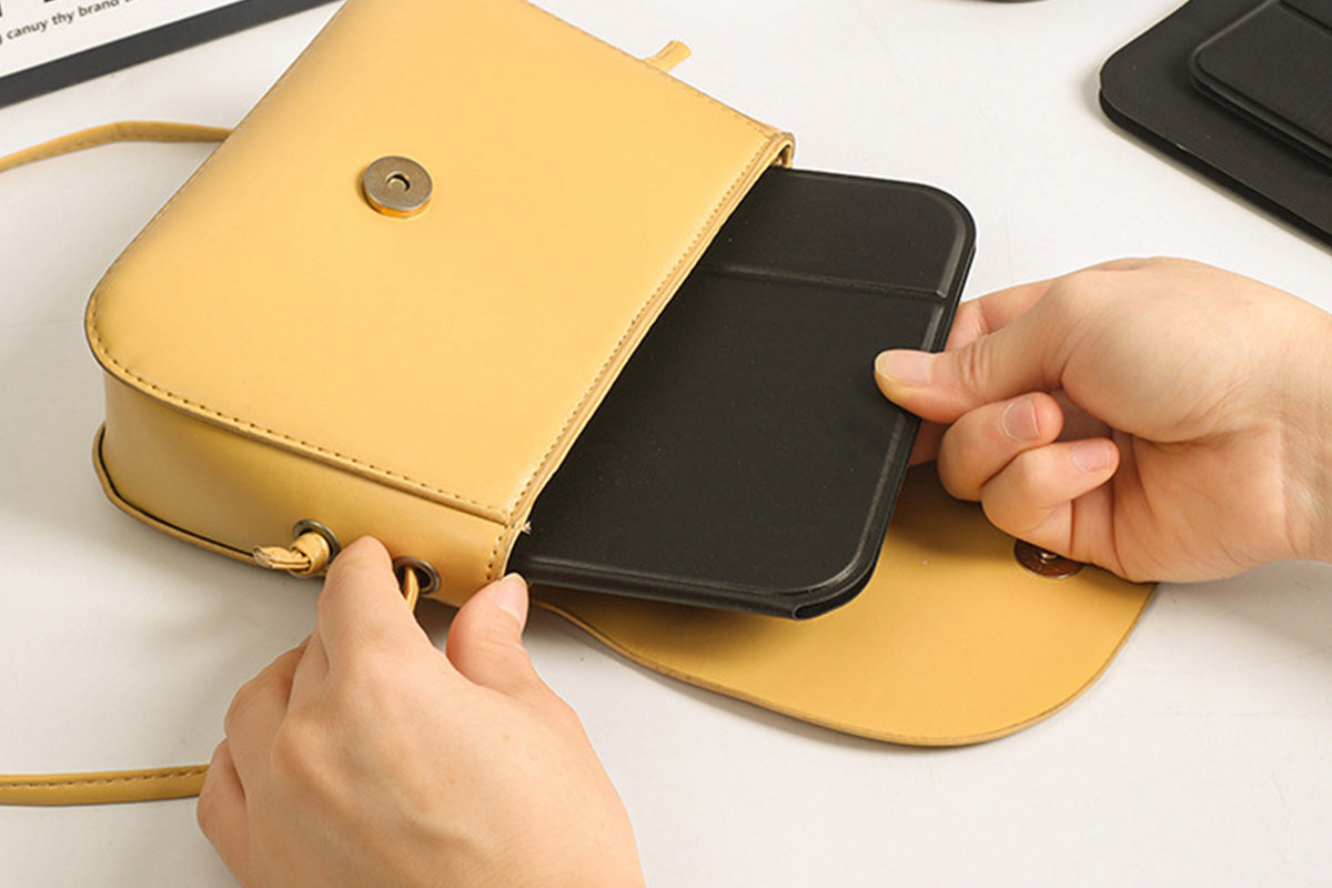 2-Pack Medium Foldable PU Leather Makeup Mirror Portable Travel Vanity Mirror