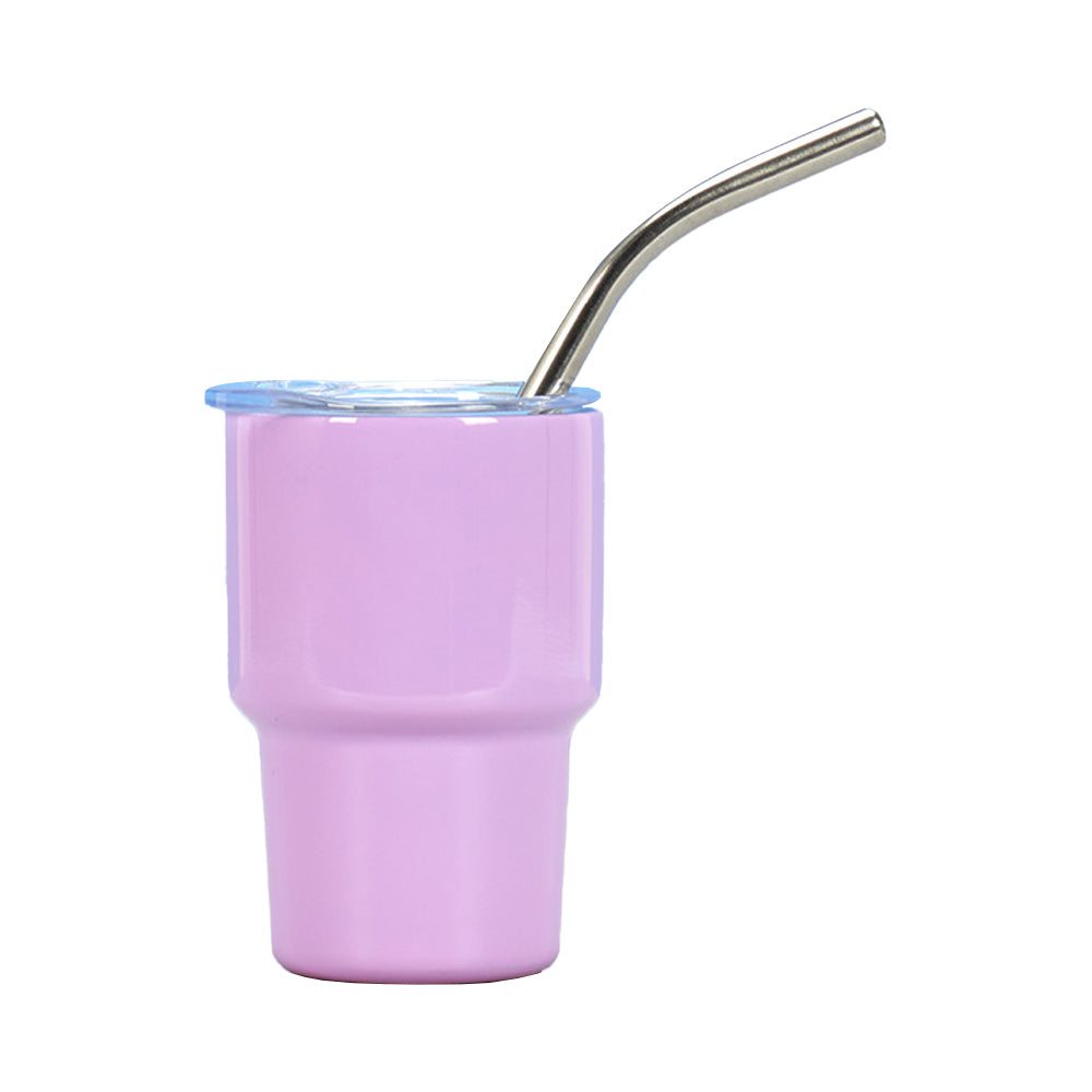 2 OZ Mini Stainless Steel Tumbler Cup Set with Straw and Lid for Party Outdoor