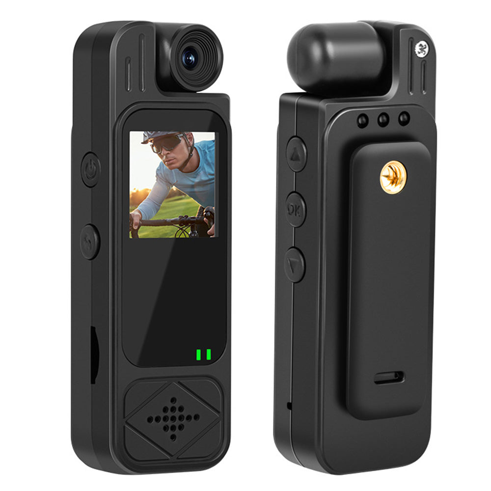 1080P Portable Body Camera with 180-degree Rotating Lens Mini FHD Video Recorder