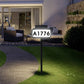 Solar Powered LED Illuminated Address Plaque with Stakes 3-Color Lighting Modes