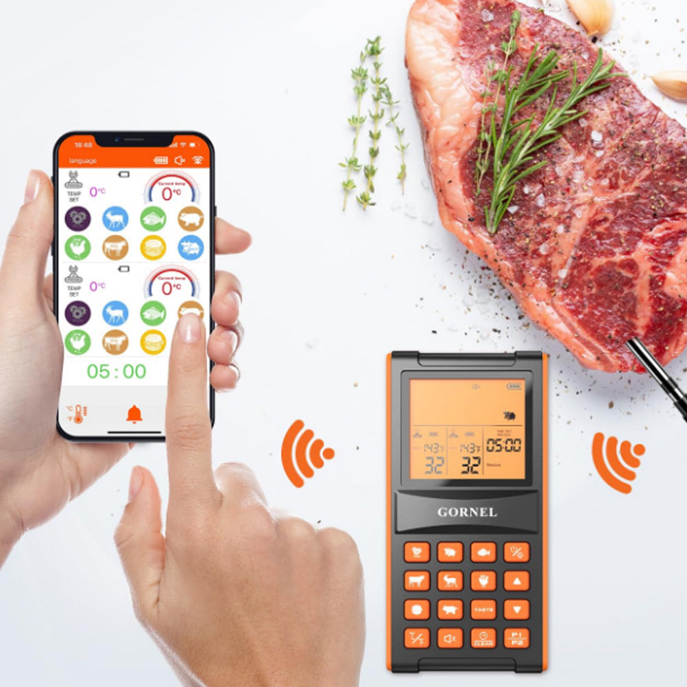 Smart Bluetooth Meat Thermometer Long Range Wireless Food Thermometer