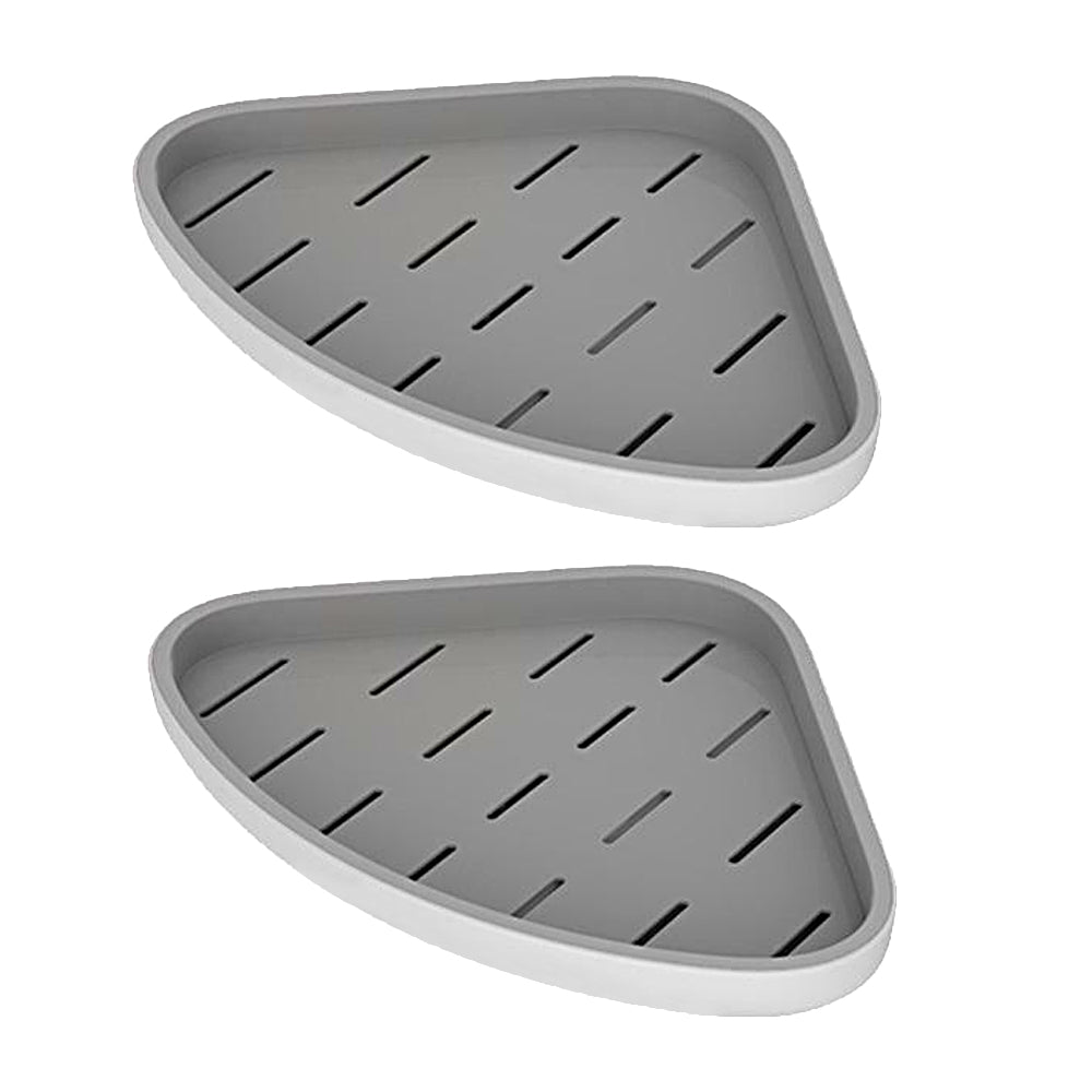 2Pcs Bathroom Caddy Corner Organizer with Wall Adhesive Strip