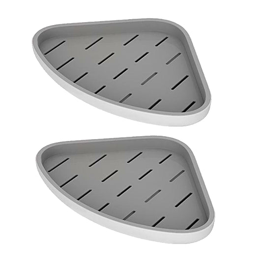 2Pcs Bathroom Caddy Corner Organizer with Wall Adhesive Strip