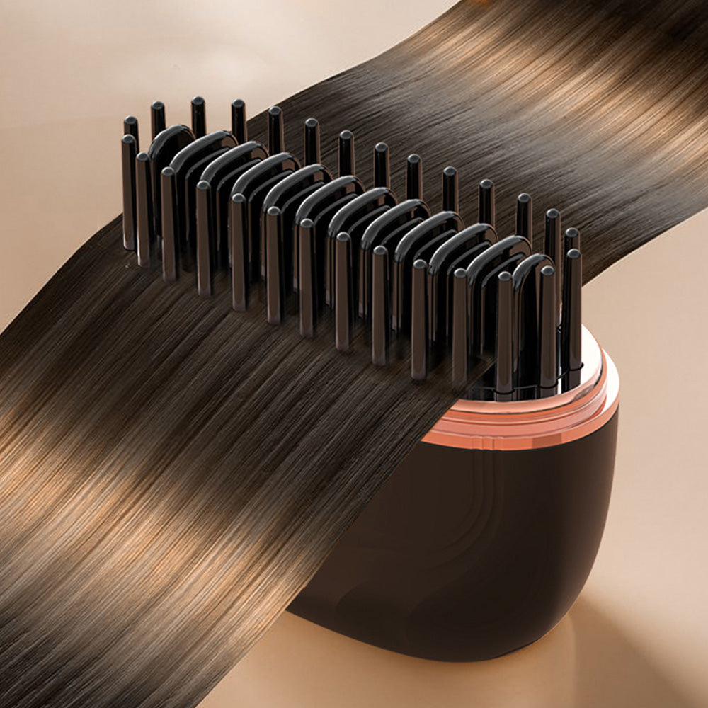 Mini Hair Straightener Rechargeable Wireless Portable Hair Comb for Women
