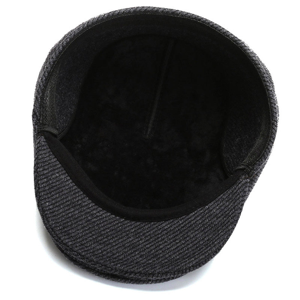 Men’s Woolen Hat Flat Cap Retro Fashion Cap Golf Driving Beret Hat