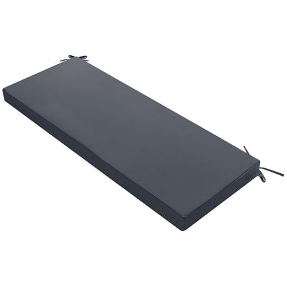 Thick Bench Cushion Porch Swing Cushion Backrest Ties Removable Cover Outdoor -Dark Grey