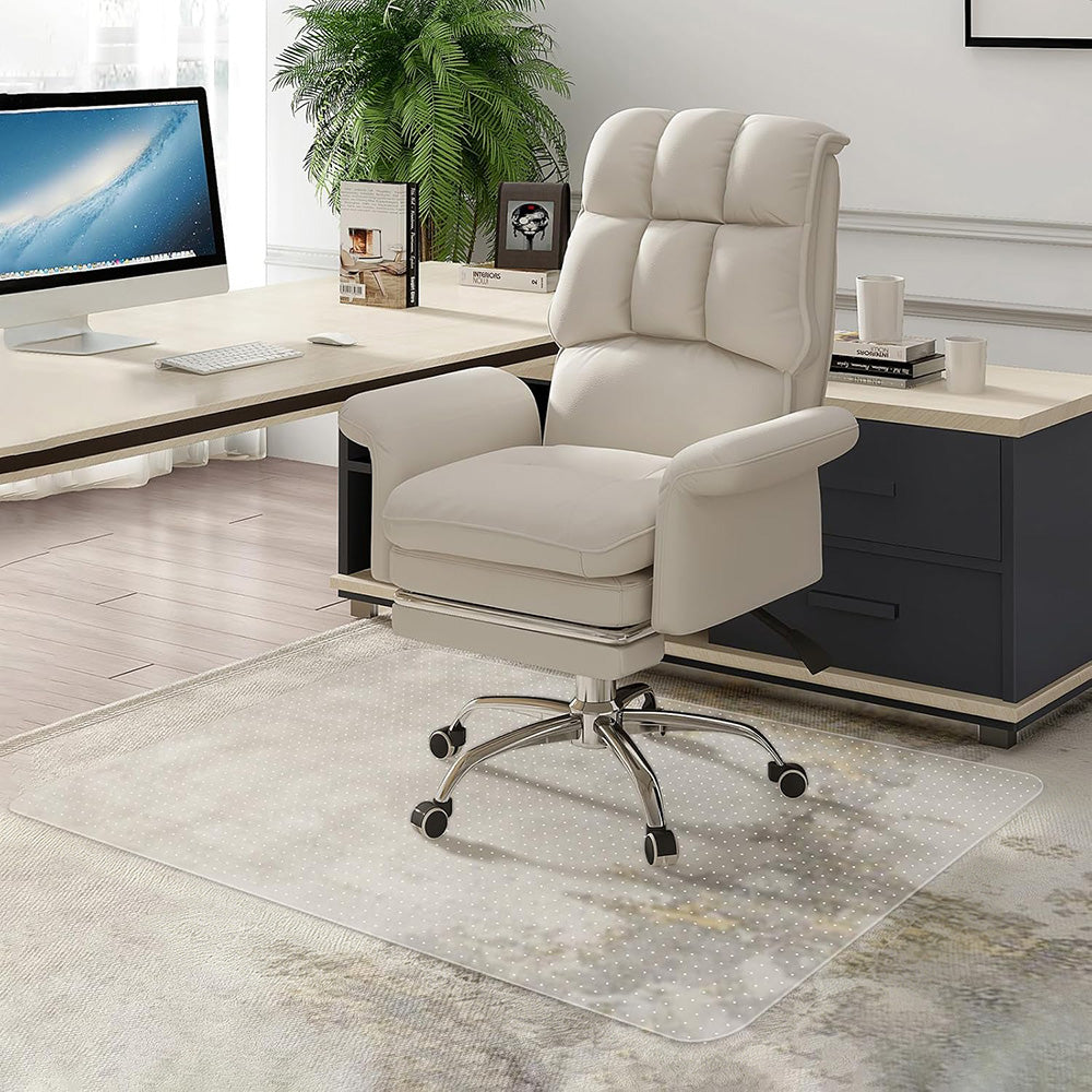 Clear PVC Office Chair Mat for Carpet with Anti-Slip Studs for Office Study Gaming Room