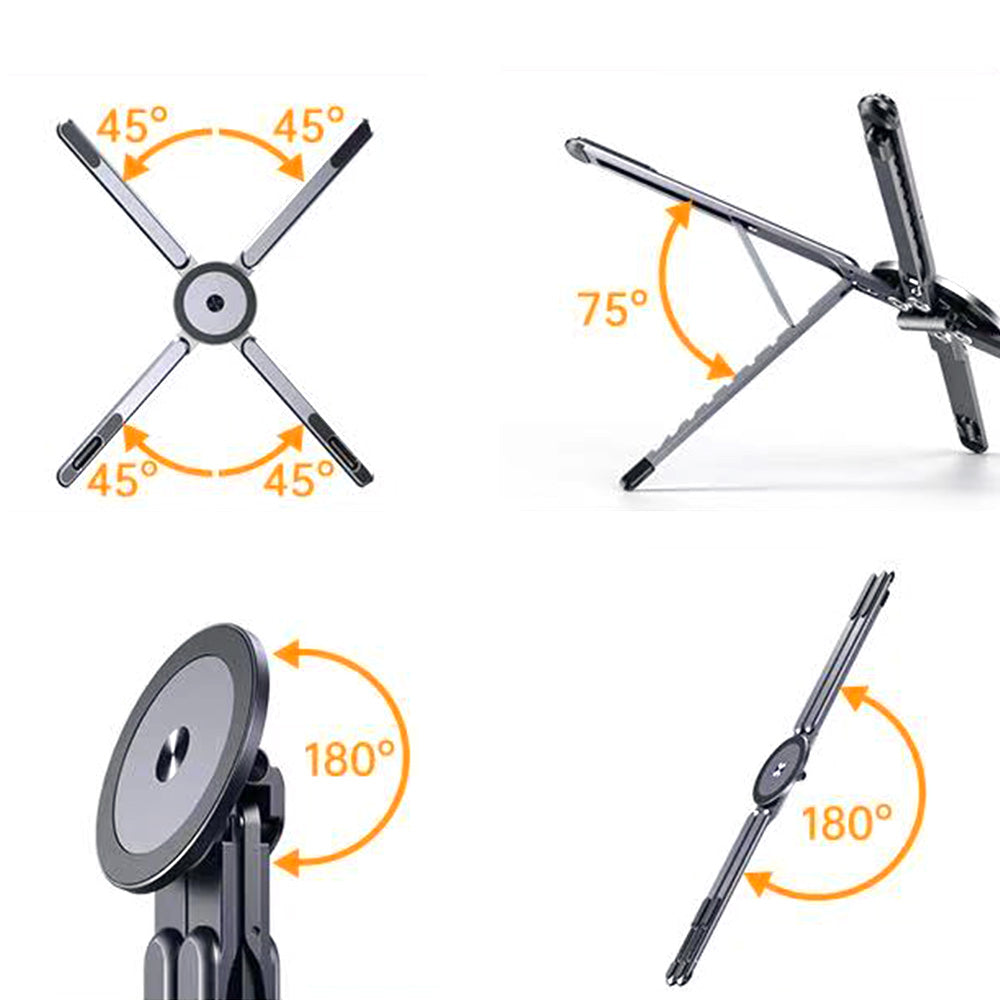 3 in 1 Phone Tablet Laptop Stand Foldable Adjustable Alloy Holder