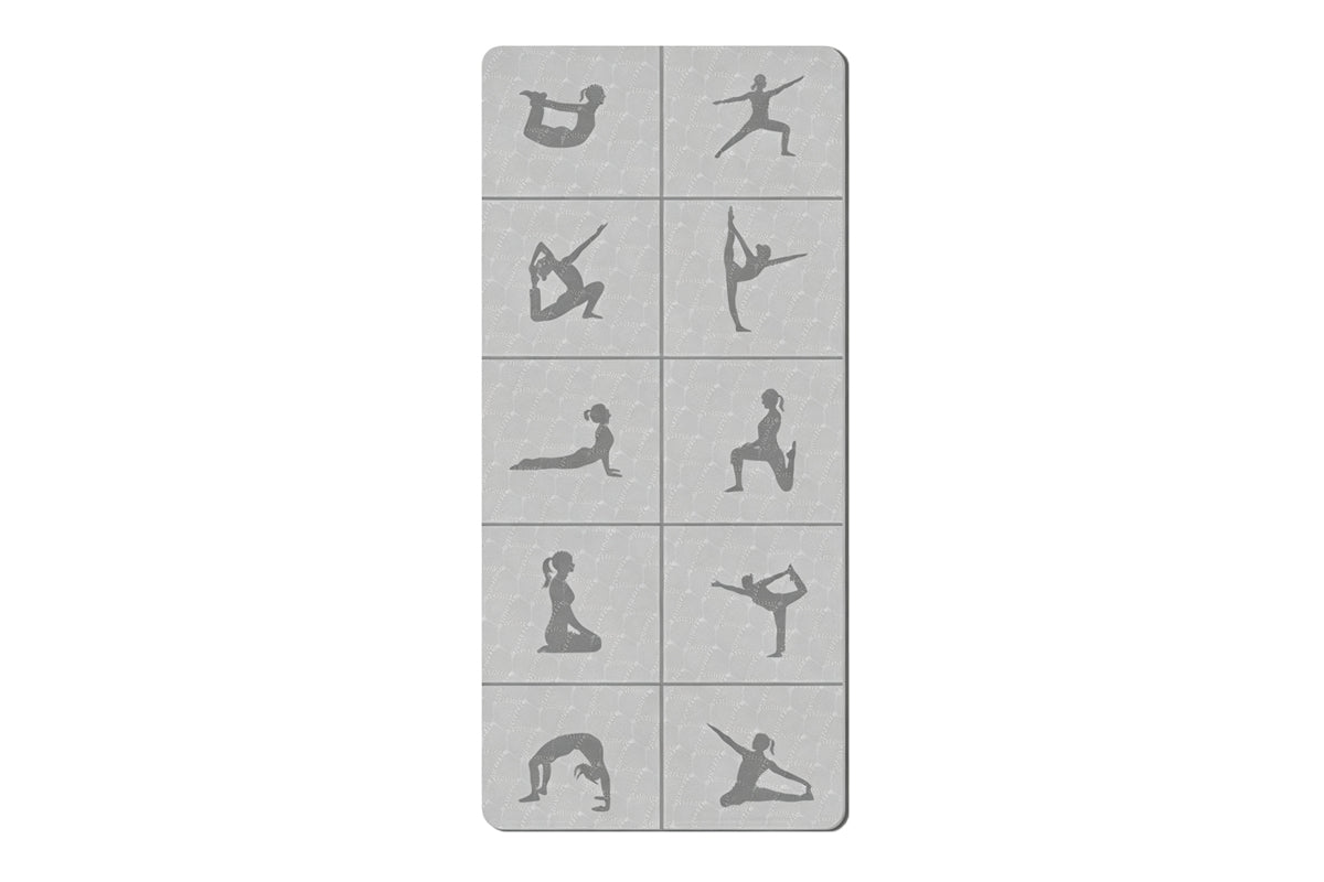 Printed Yoga Poses Yoga Mat with Storage Bag Portable Exercise Foldable Workout Mat