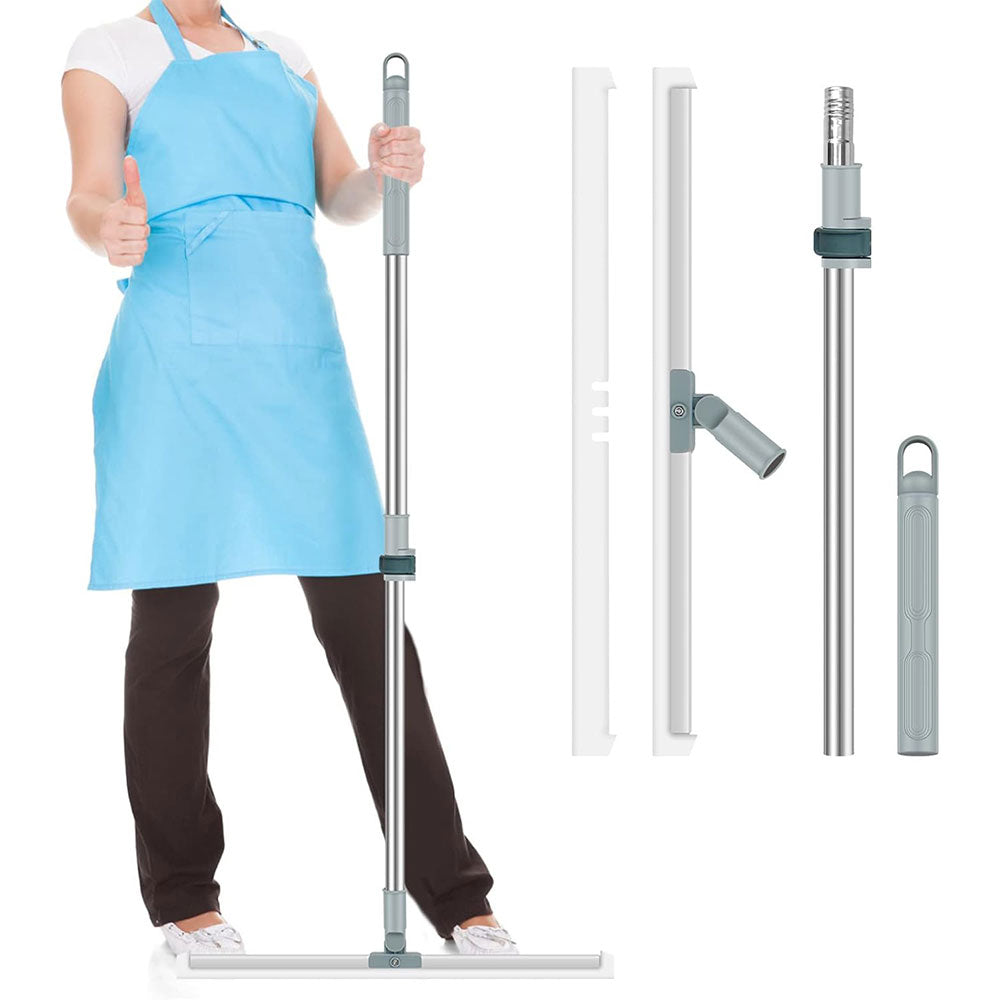 Floor Squeegee with Adjustable Long Handle 50cm Silicone Floor Brush Scrub Broom Scrubber