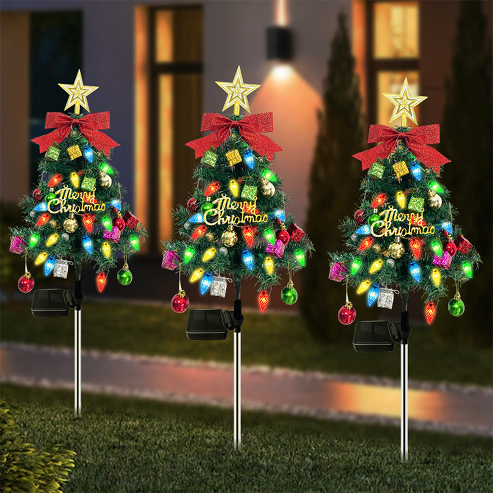 Christmas Tree Outdoor Solar Waterproof Lights for Yard Garden Lawn Decoration