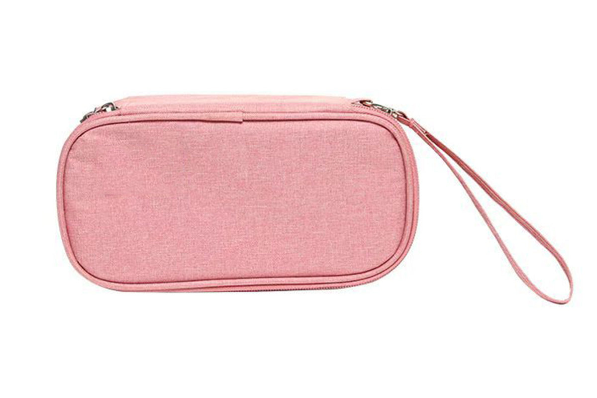 Insulated Insulin Cooling Bag Multi-Layer Medical Cooler for Diabetes Travel -Pink