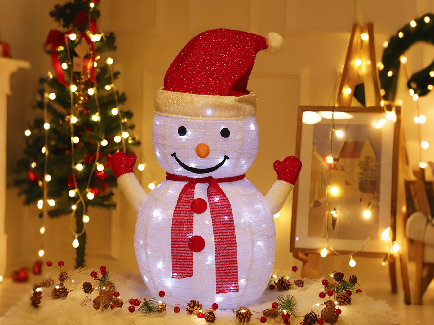 70cm Pop Up Christmas Decor Lights Indoor Lights Penguin Snowman