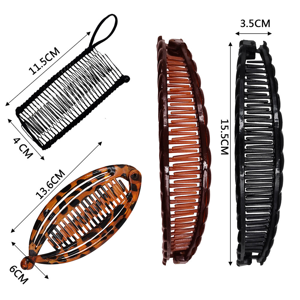 6-Piece Hair Styling Set Updo Magic Hair Banana Clips and Combs