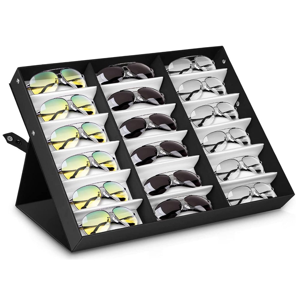 18 Grid Eye Glasses Case Eyewear Sunglasses Display Storage Box Eyewear Stand Display Case