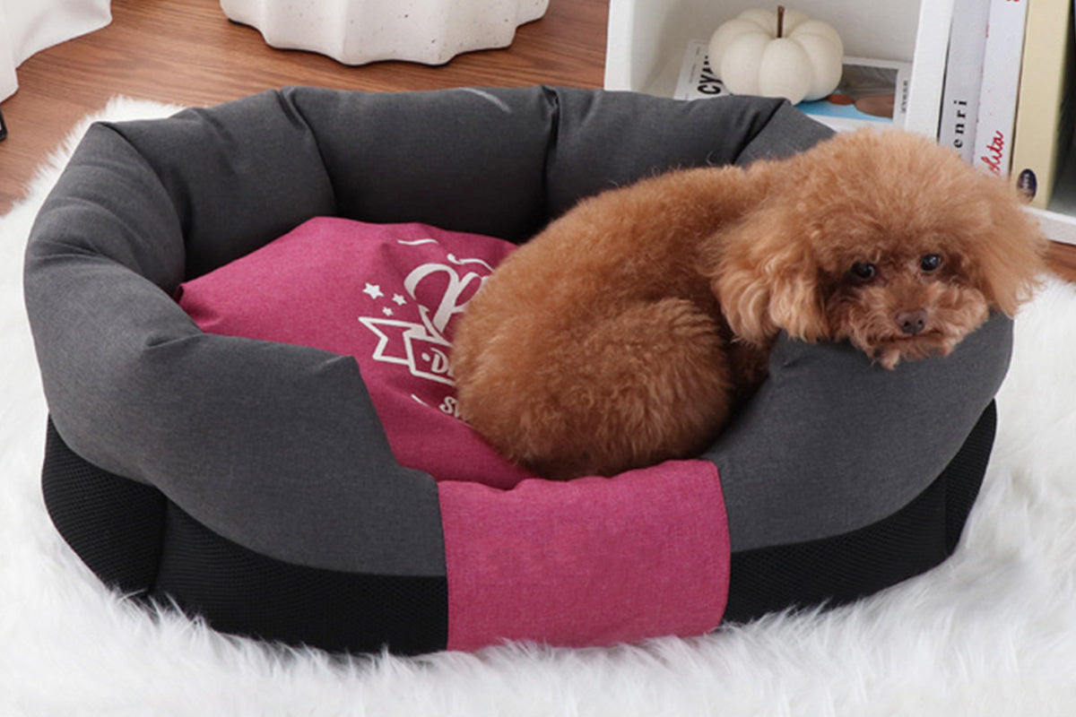 Waterproof Pet Bed Removable Washable Cat Dog Bed for Small and Medium Pets - Black