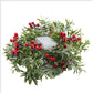 Christmas Mistletoe Rattan with Lamp String Artificial Mistletoe Leaves Berries String