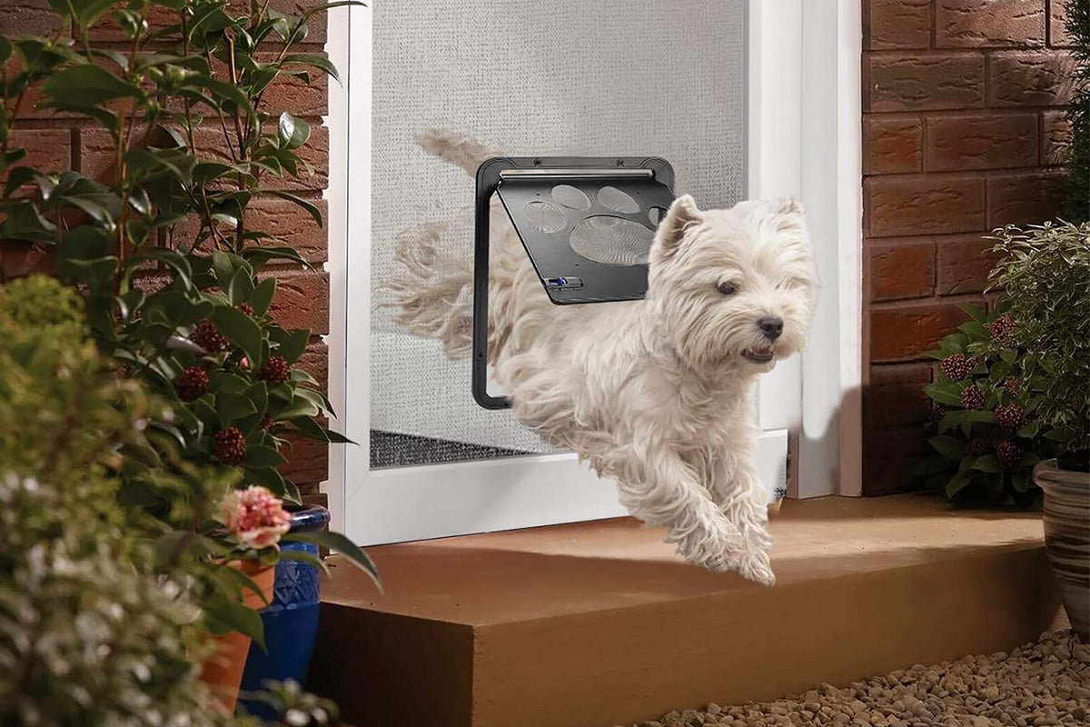 Pet Lockable Flap Screen Door for Puppy Dog and Cat