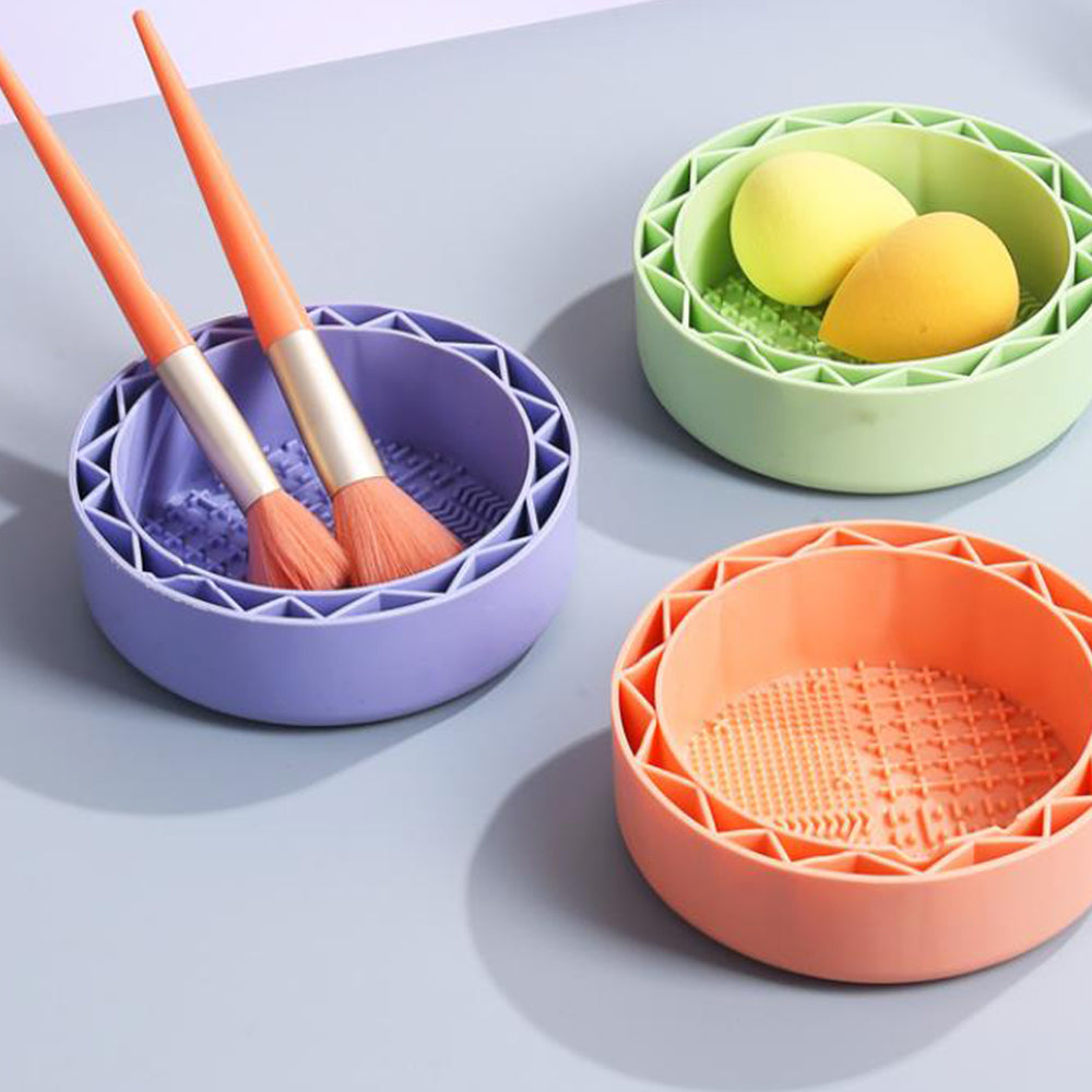 2Pcs Makeup Brush Cleaning Bowl