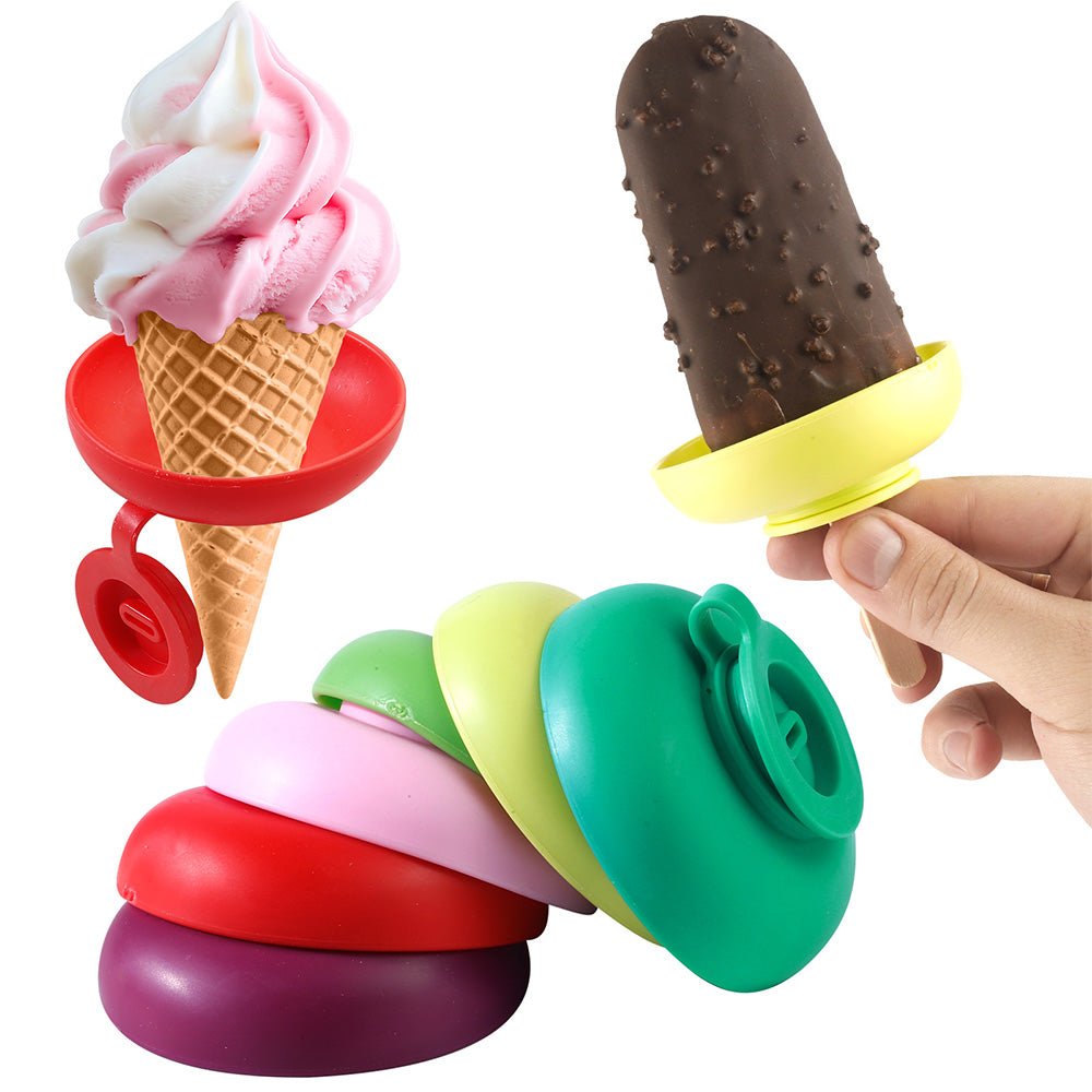 6Pcs No Drop Ice Cream Holders Popsicle Drip Catchers Popsicle Holders