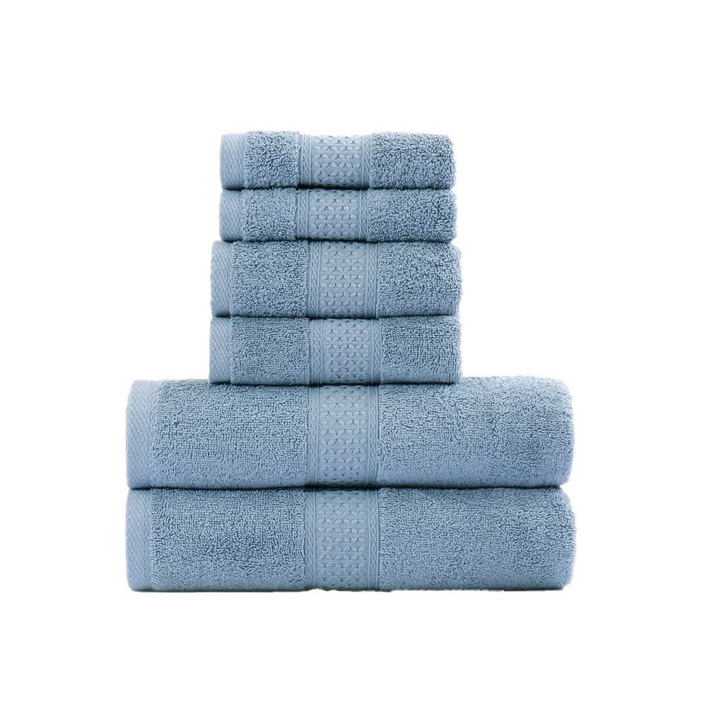6-Piece Set Pure Cotton Soft Absorbent Bath Towels for Bathroom