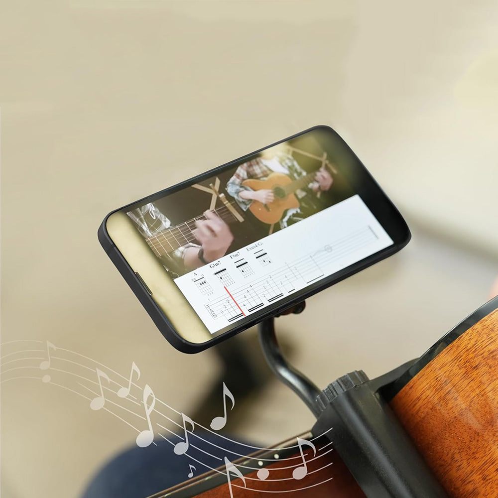 Guitar Phone Holder No Drill Guitar Mobile Phone Bracket With Rotatable Arm
